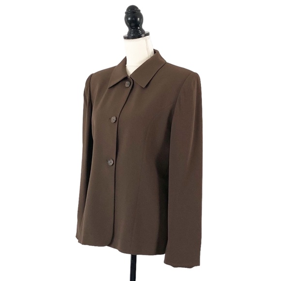 Jones New York Vintage 90s Women’s Brown Button-Up Blazer Size 10 - Picture 3 of 13